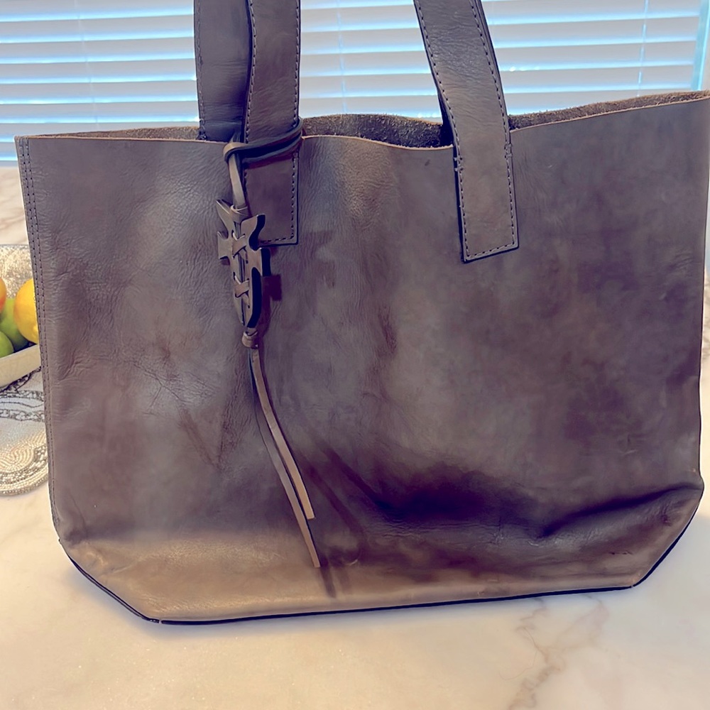 Frye All Leather Gray Tote Bag